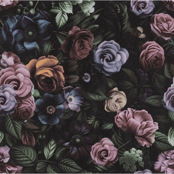 Abyssaly Floral Peel and Stick Wallpaper 17.5-in x 118-in Removable Self-Adhesive Vinyl Wallpaper for Home Decor