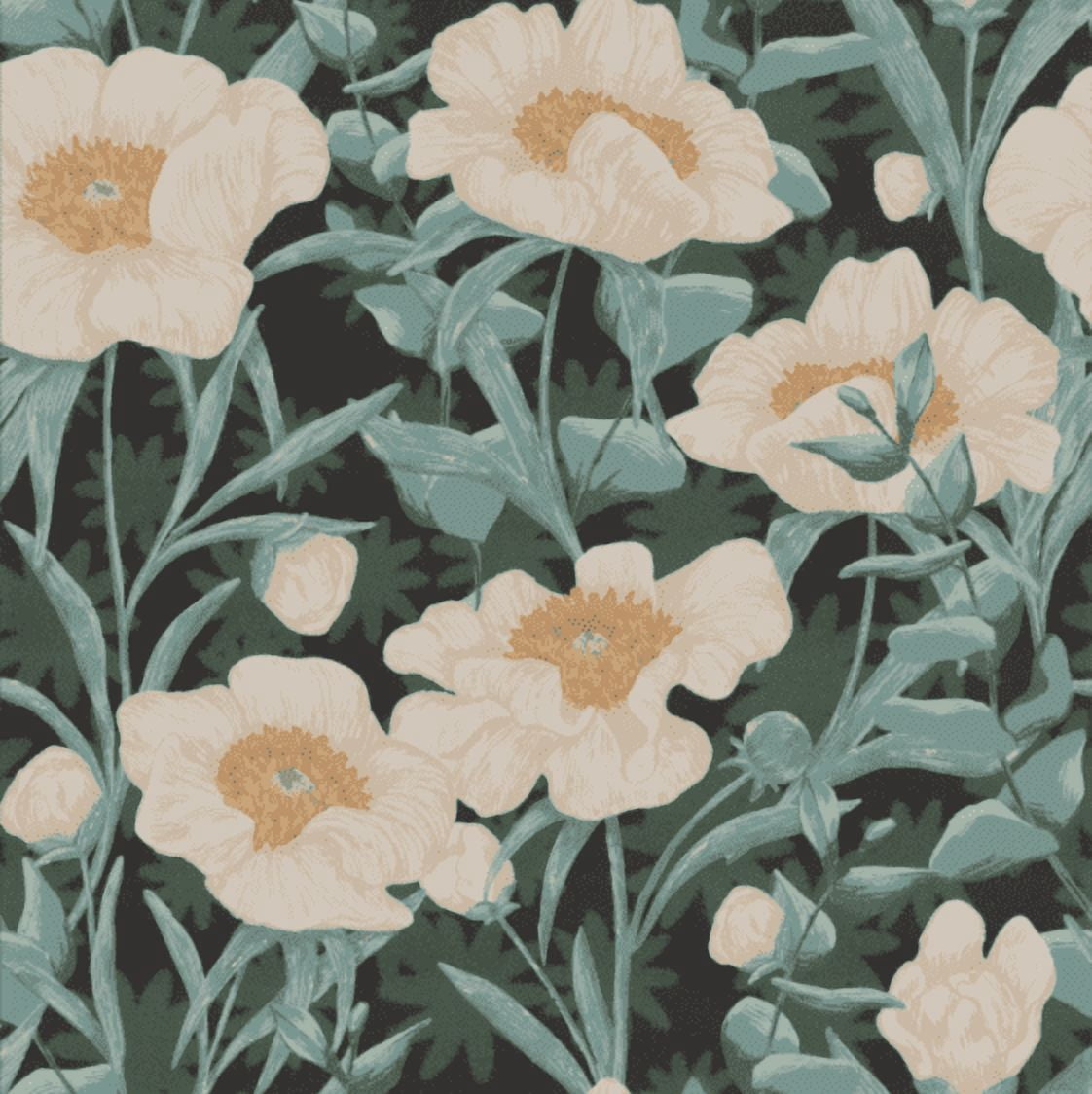 Abyssaly Floral Peel and Stick Wallpaper 17.5-in x 118-in Self-Adhesive Removable Wallpaper