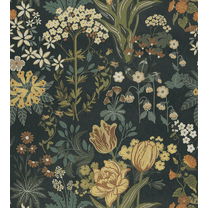 Abyssaly Floral Peel and Stick Wallpaper 17.7-in x 118-in Self-Adhesive Removable Vintage Wallpaper