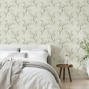 Abyssaly Floral Wallpaper 17.7" x 118" Peel and Stick Wallpaper Removable Self Adhesive Plum Wall Paper Decorative Wall Paper for Bedroom Living Room Home Decor