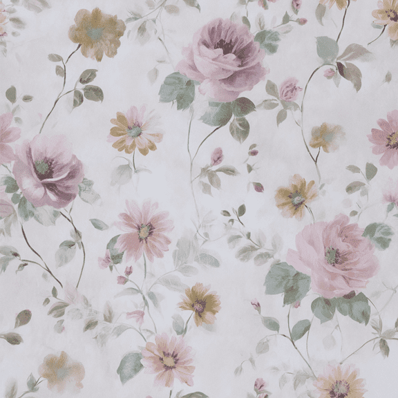 Abyssaly Floral Wallpaper Peel and Stick 17.3"×118" Vintage Watercolor Floral Self Adhesive Textured Wall Paper Contact Paper Home Decor Wall Covering Old Furniture Renovation