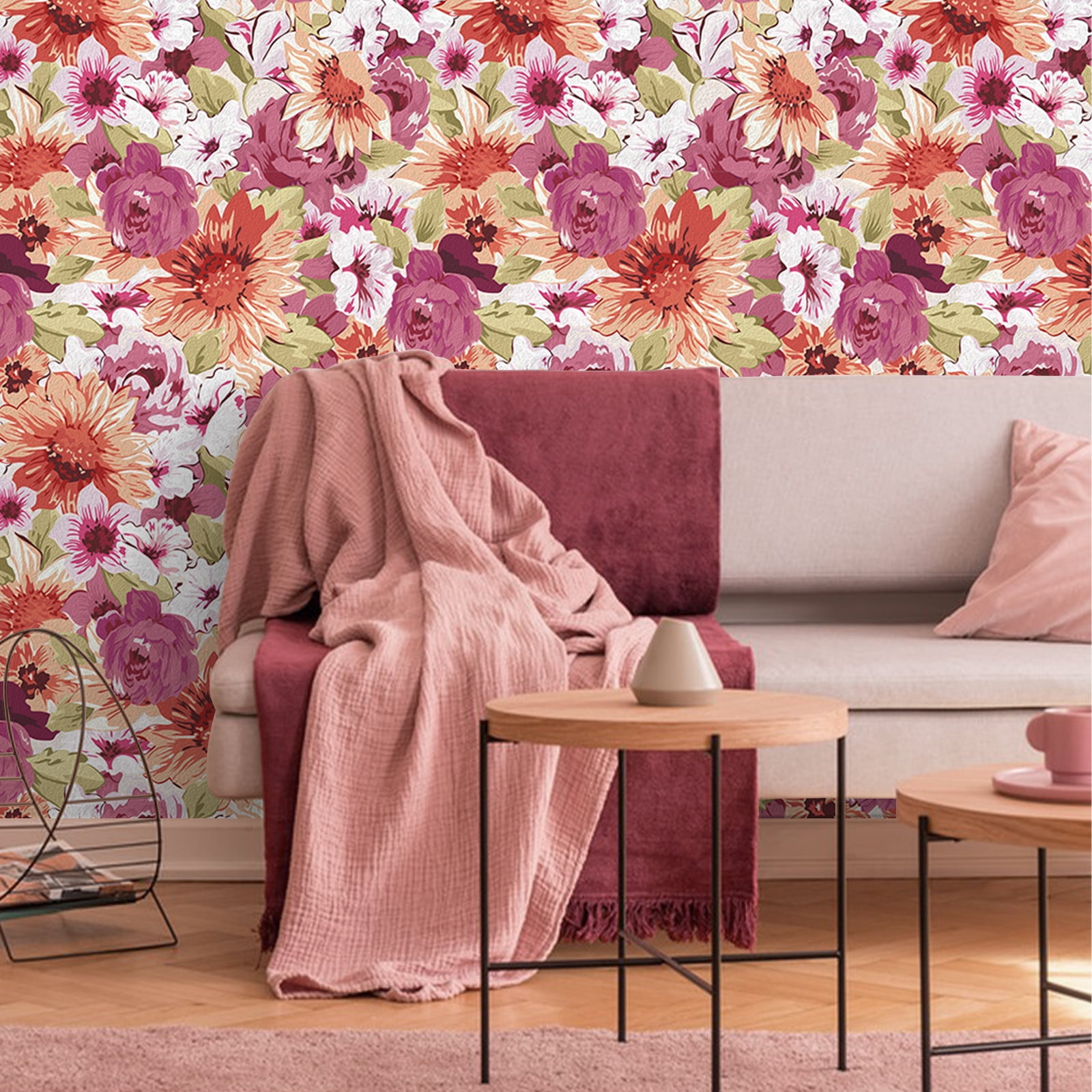 Abyssaly Floral Wallpaper Peel and Stick 17.7" x 118" Self Adhesive