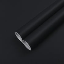 Abyssaly Matte Black Peel and Stick Wallpaper 15.72" x 236.2" Self-Adhesive Removable Wallpaper Waterproof and Oil Wallpaper for Kitchen Countertop Cabinet Wardrobe