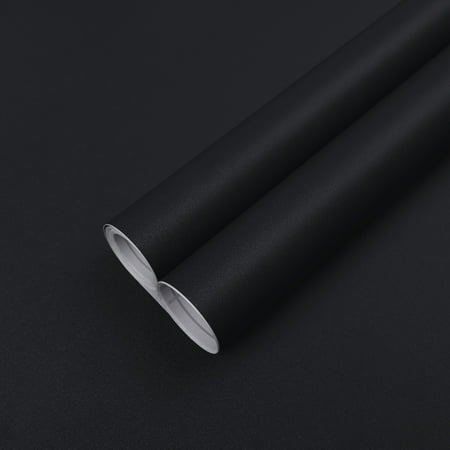 Abyssaly Matte Black Peel and Stick Wallpaper 15.72" x 236.2" Self-Adhesive Removable Wallpaper Waterproof and Oil Wallpaper for Kitchen Countertop Cabinet Wardrobe