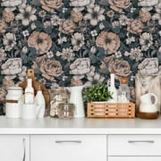 Abyssaly Peel And Stick Wallpaper Self-adhesive Removable Wallpaper Floral Wallpaper 17.7 in x 236 in Home Decor Wall Fabric And Furniture Renovation Suitable For Bedrooms Living Rooms And Bathrooms