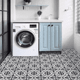 thumbnail image 1 of Abyssaly Peel and Stick Floor Tile 11.8" x 11.8" 10 Pcs Black and White Flower Floor Vinyl Flooring Waterproof DIY Flooring for Bathroom, Kitchen, Bedroom, Living Room, 1 of 7