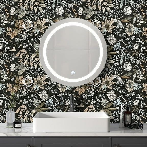 Abyssaly Peel and Stick Wallpaper Floral Wallpaper 17.7" x 118"Removable Self-Adhesive Paper Wall Covering Shelf Drawer Liner Vinyl Roll For Kitchen Bedroom