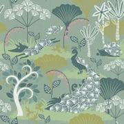 Abyssaly Peel and Stick Wallpaper 17.7" x 118" Self Adhesive Removable Vintage Colorful Feather Mural Wallpaper for Living Room Bathroom