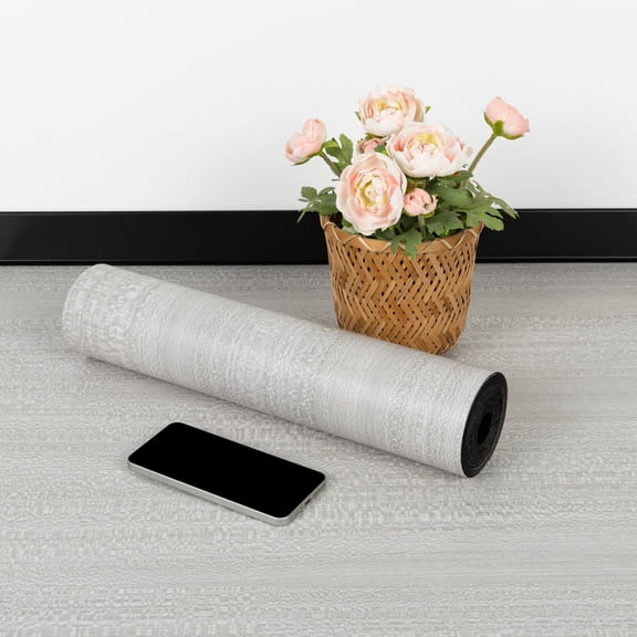 Abyssaly Self-Adhesive Gray Flooring Tile, Wood Grain Vinyl, 15.7" x 118" Size, Covers 12.9 Sq.Ft, Thicken Peel and Stick Floor Tiles for Easy Home Decoration and Interior Styling