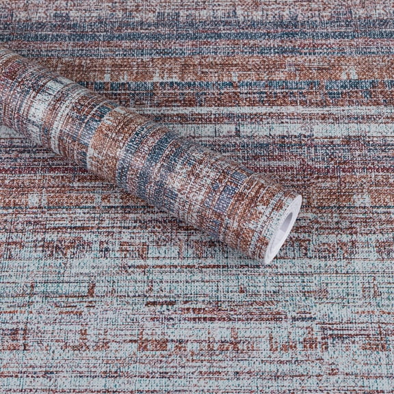 Abyssaly Textured Peel and Stick Wallpaper 17.3"×118" Vintage Woven Removable Self-Adhesive Vinyl Wall Paper for Home Decor
