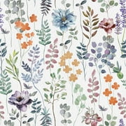 Abyssaly White Floral Wallpaper Peel and Stick Wallpaper 17.7" x 118" Vinly Floral Wall Paper Contact Paper for Bedroom Kitchen Home Décor and Old Furniture Renovation