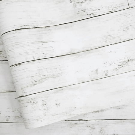 Abyssaly White Gray Wood Shiplap Wallpaper 17.7" x 78.7" Peel and Stick Wallpaper Self-Adhesive Removable Contact Paper for Home Decoration