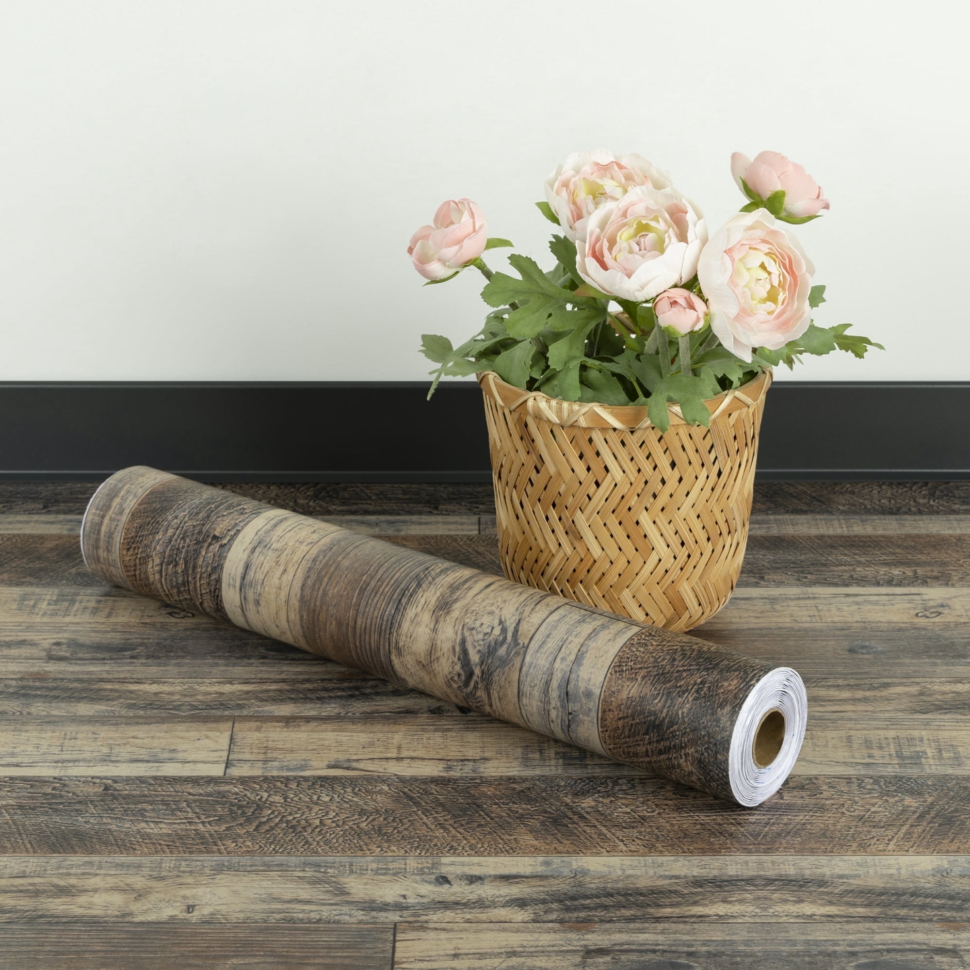 Abyssaly Wood Grain Vinyl Peel and Stick Flooring tile 15.7 inch x 118 inch, Covering Area 12.92 Sq.ft, Self-Adhesive Floor Tile for Kitchen Dinning Room Bedroom Home Decoration.
