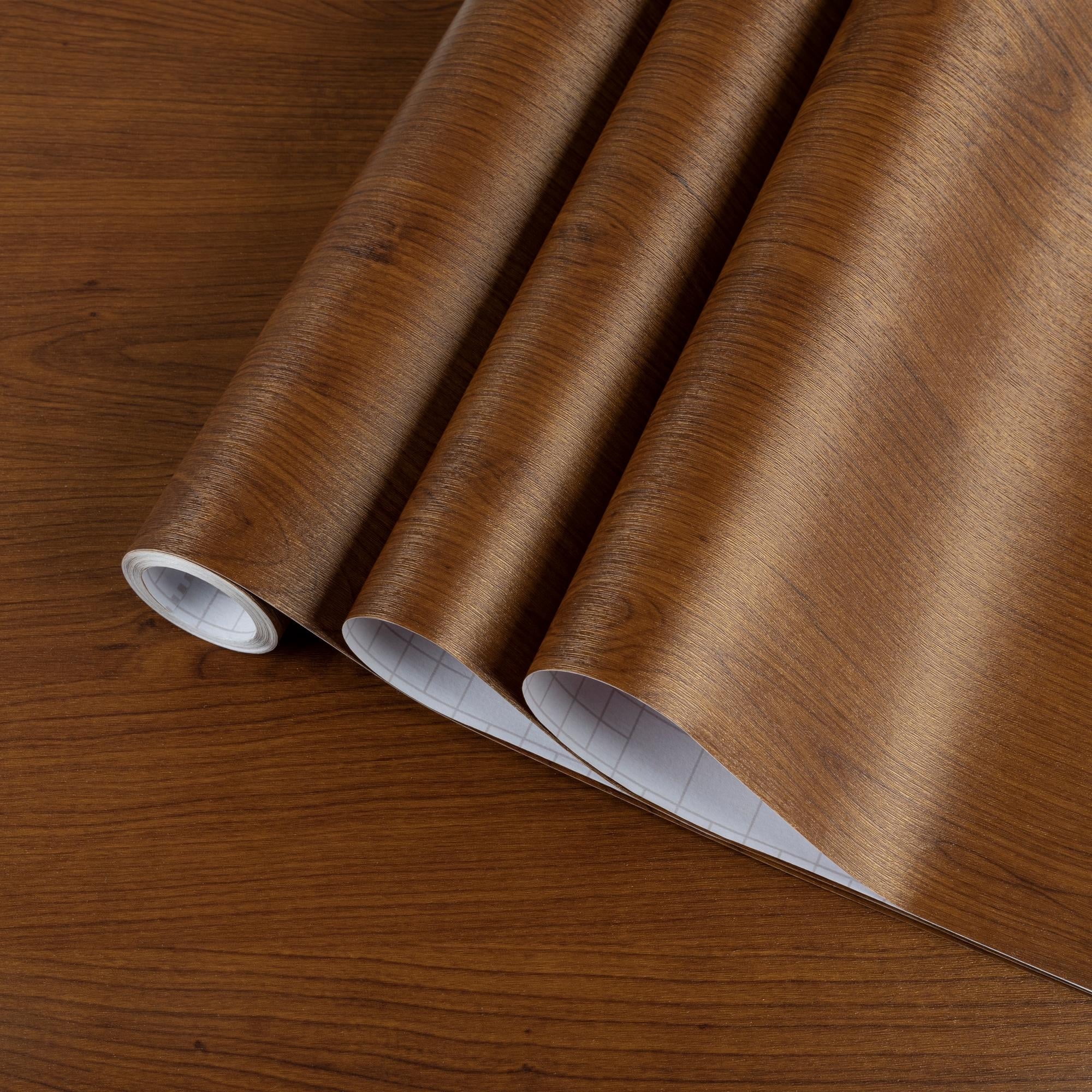 Abyssaly Wood Peel and Stick Wallpaper 15.7" × 118.1" Chestnut Woodgrain Removable Self-Adhesive Vinyl Wall Paper for Home Decor