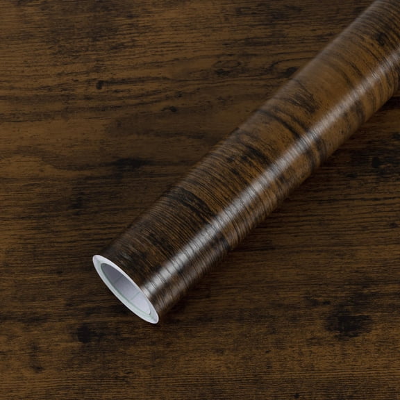 Abyssaly Wood Wallpaper, 15.7" x 118" Smoke-Finished Woodgrain Peel and Stick Wallpaper Self-Adhesive Removable Wall Paper Contact Paper Home Decor Wall Covering Old Furniture Renovation