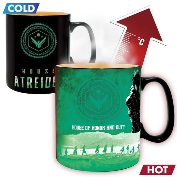 ABYstyle Dune Heat Change Mug – 15.5 oz (460 ml) Color-Changing Ceramic Cup – Atreides vs Harkonnen – Official Sci-Fi Drinkware