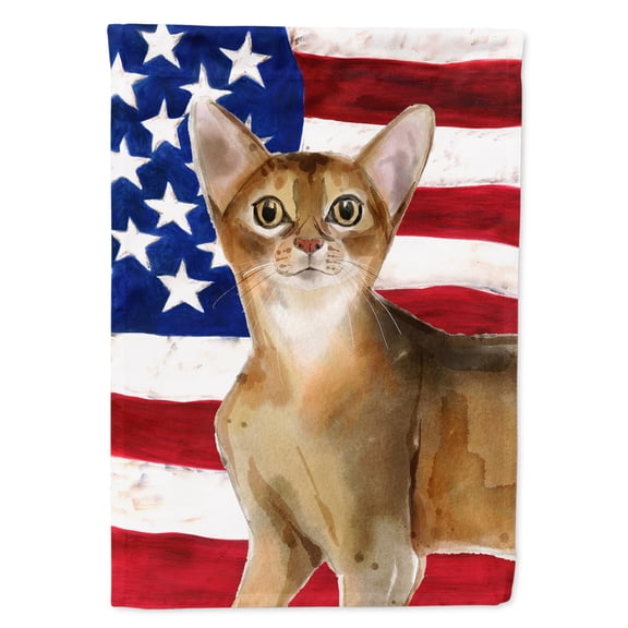 Abyssinian American Flag Garden Flag