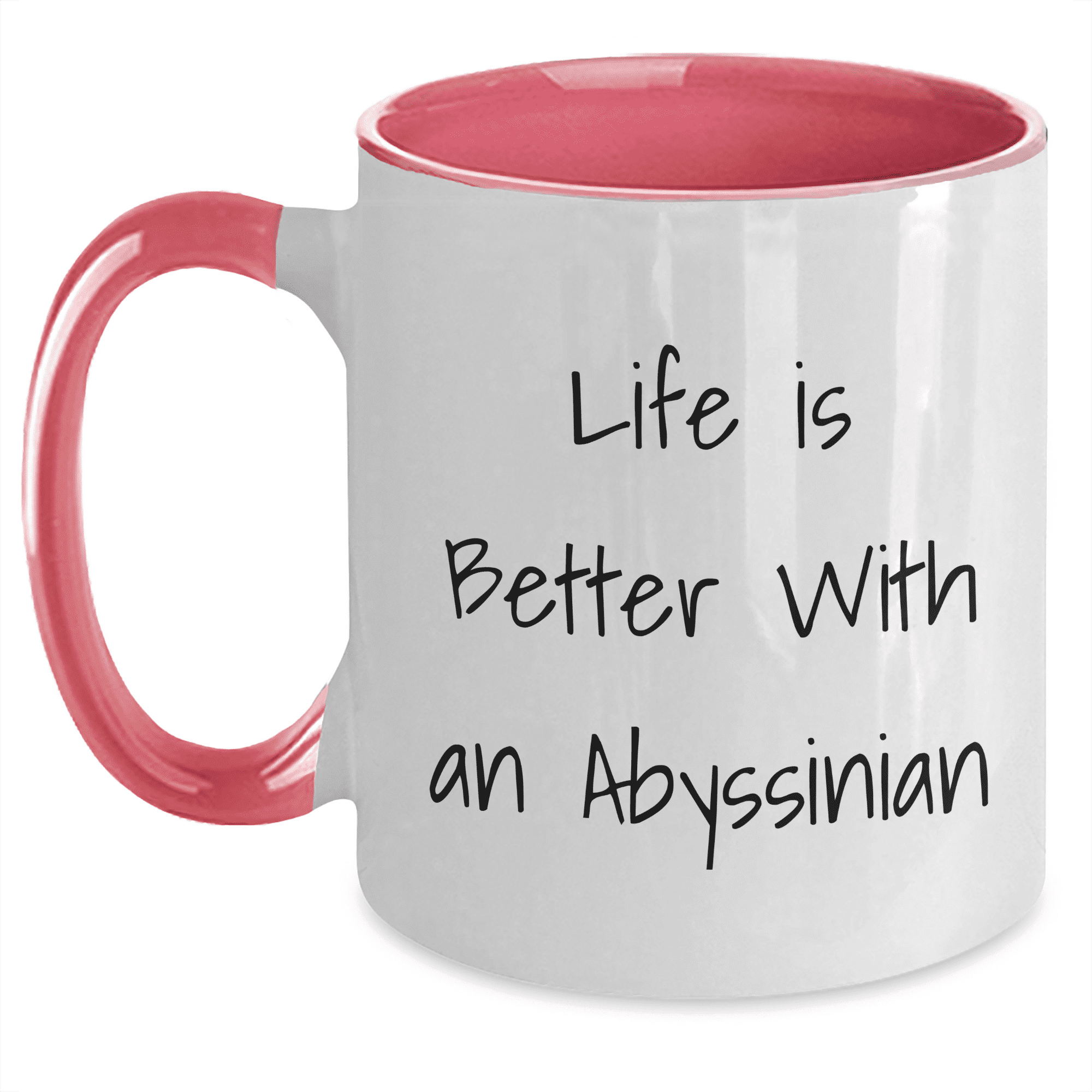 Abyssinian Cat Lovers Gift Two Tone Coffee Mug, Funny Quote 'Life Is ...
