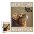 thumbnail image 1 of Abyssinian Cat Puzzles for Adults 500 Pieces, Kitten Puzzle Cat With Butterfly, Funny Cat Jigsaw Puzzles Kitty Decor, 1 of 8