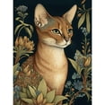thumbnail image 1 of Abyssinian Cat with Flowers Art Nouveau Modern Watercolour Illustration Extra Large XL Wall Art Poster Print, 1 of 3