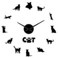thumbnail image 1 of Abyssinian cat frameless DIY wall clock, Ethiopian cat home decoration for the living room(Black,37inch), 1 of 7