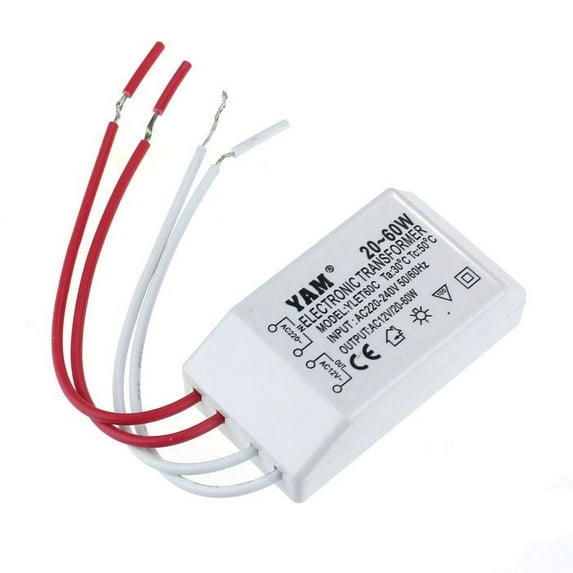 Ac 220V To 12V Power Supply Transformer 20-60W Output, Halogen Light Led Driver For Low Voltage Lighting, Ideal For Home And Commercial Lighting Upgrades And Retrofits