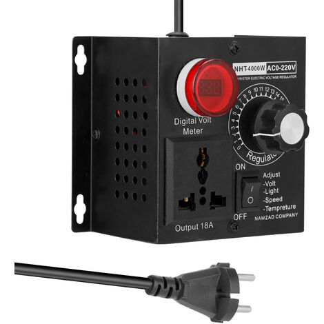 Ac 220V 4000W Compact Controller Variable Voltage Speed Portable Temperature Light Voltage Adjustable Dimmer