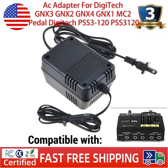 Ac Adapter For DigiTech GNX3 GNX2 GNX4 GNX1 MC2 Pedal Digitech PSS3-120 PSS3120