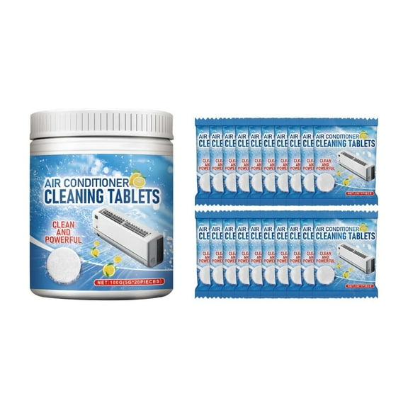 Ac Cleaning Tablets 20 Pack For Air Conditioner Internal Odor Descaling Coil Cleaner For Home Office Window Unit Hvac System Maintenance