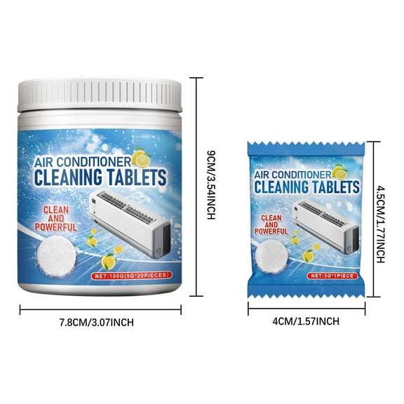 Ac Cleaning Tablets Air Conditioner Cleaning Tablets - 20pcs Bucket for Ac Internal Maintenance, Efficient Odor Removal & Descaling for Humidifiers/Dehumidifiers Air Conditioner Cleaner