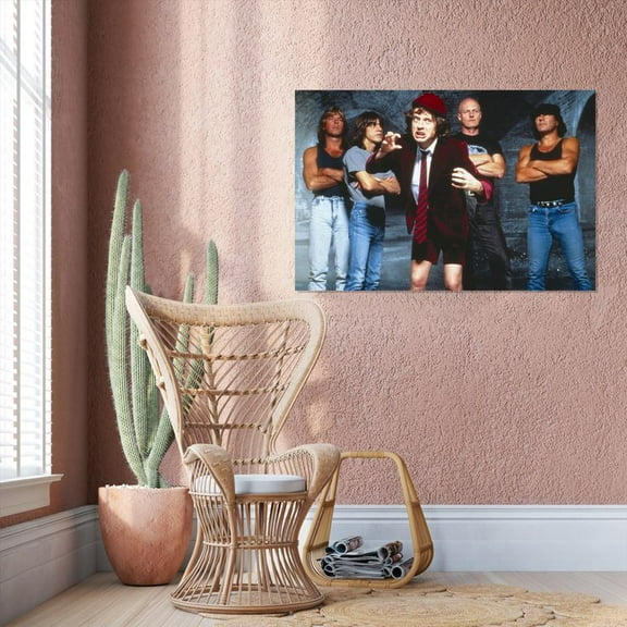 Ac/Dc Angus Young And The Band Classic 1980's Pose Classic Hollywood Poster Size 24''x36'' - Postora