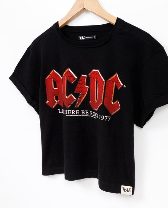 Ac/Dc Cropped T-Shirt - Vanilla Underground Shirt, Size M, Tee Sport ...
