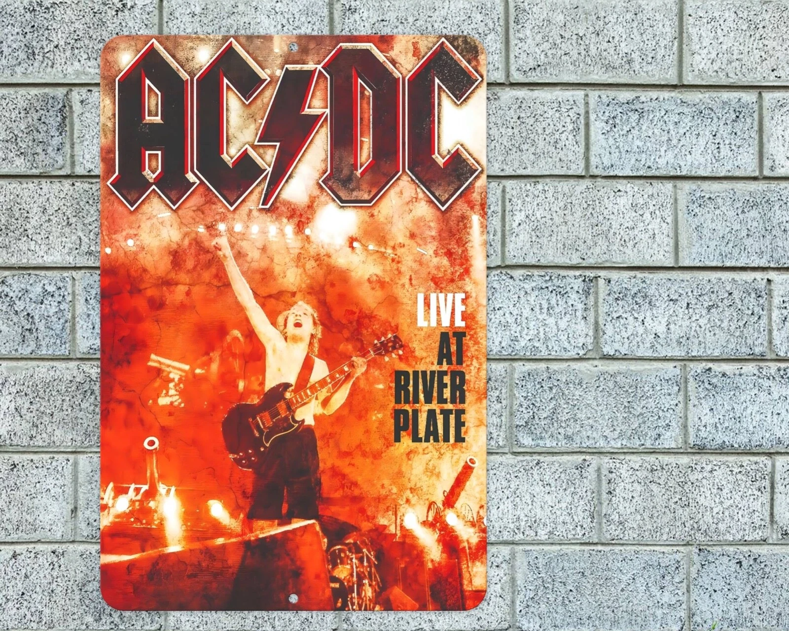 Ac Dc River Plate Sign Aluminum Metal 8