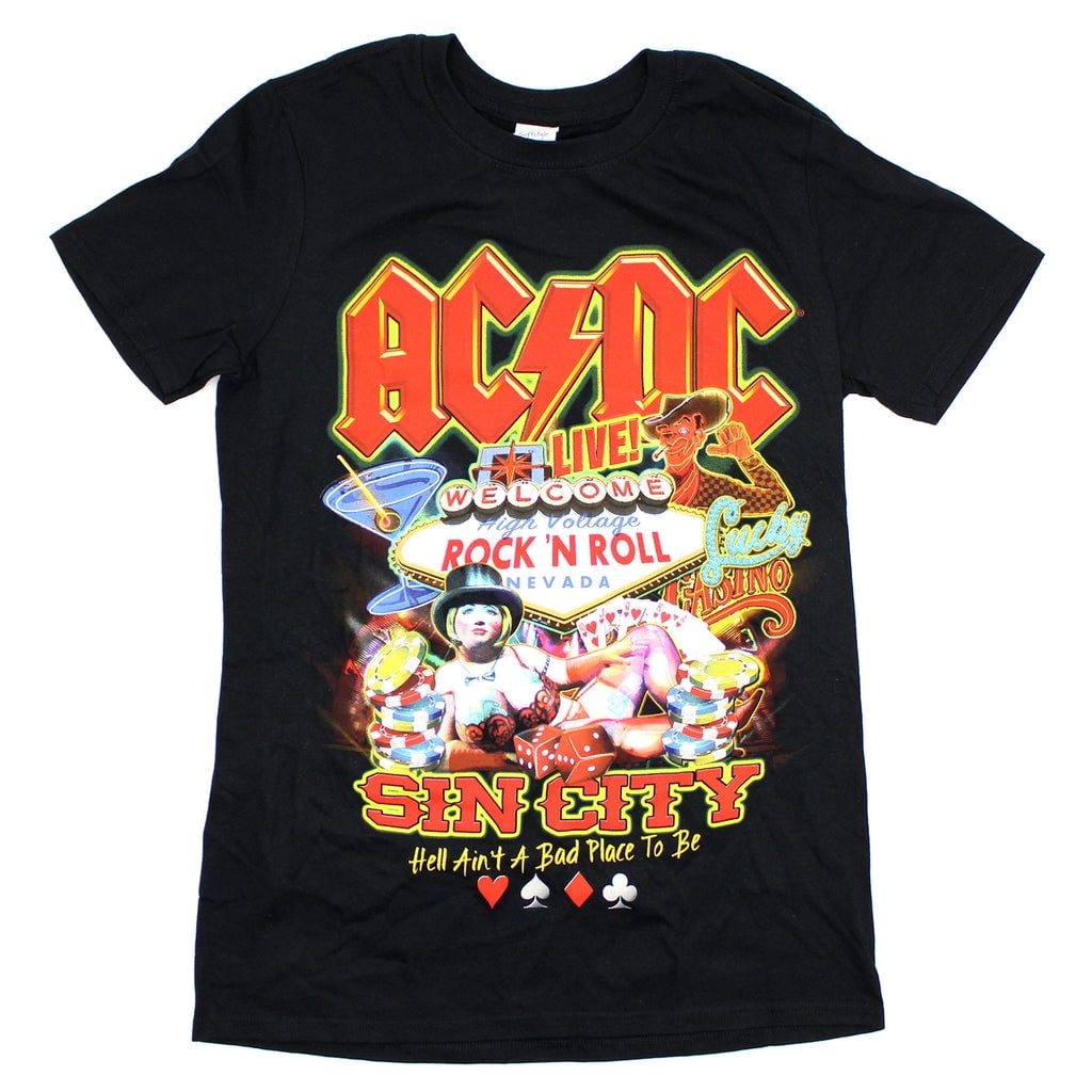 Ac Dc Sin City Hell Ain T A Bad Place To Be T Shirt Shirt Size Xl Tee Navy New Walmart Com