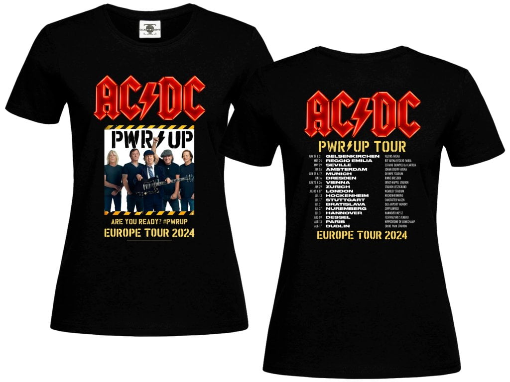 Ac/Dc TShirt Pwr/Up Europe Tour 2024 Design Shirt, Size 2Xl, Tee Royal