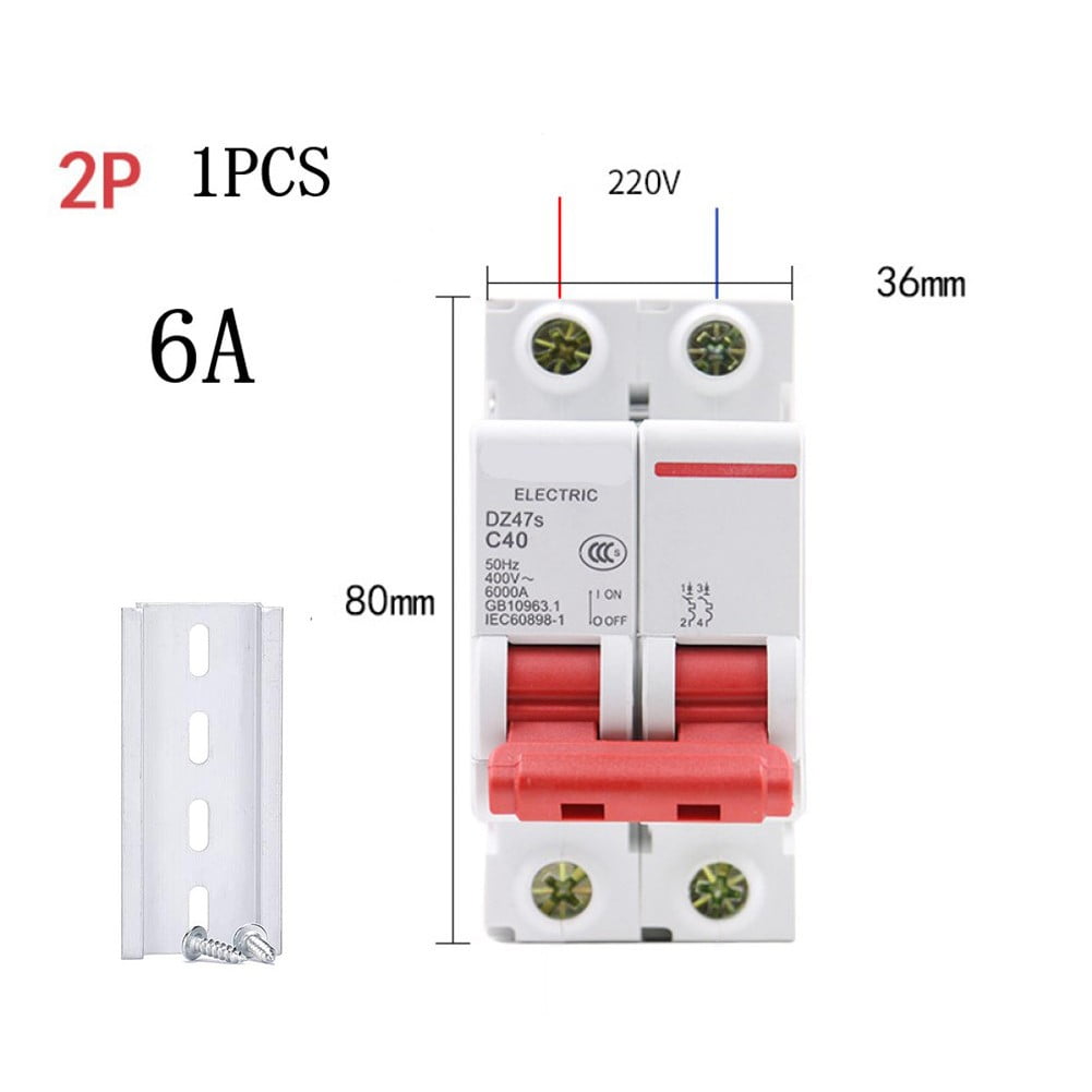 Ac Miniature Circuit Breaker 2P Din Rail Mount Circuit Breaker Ac