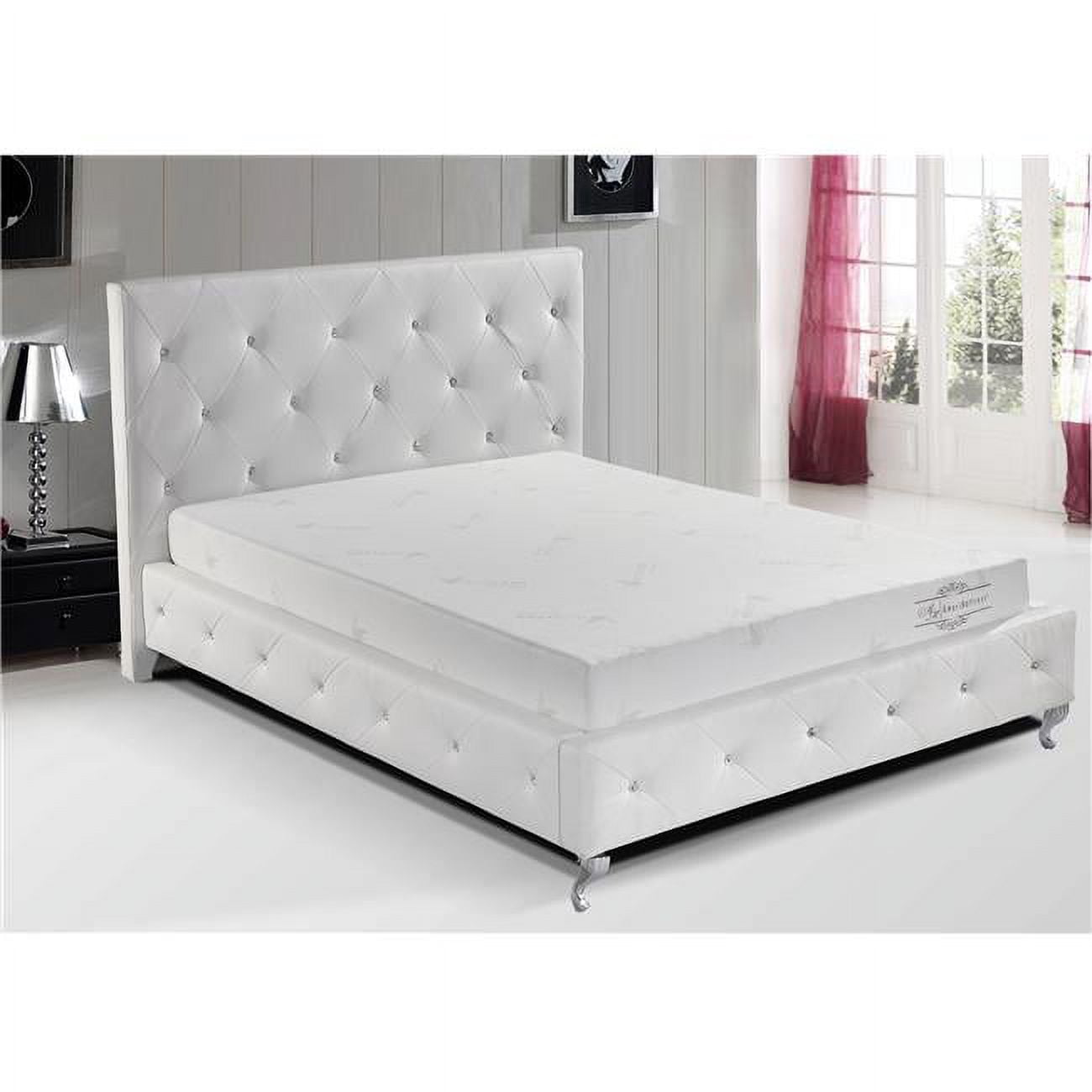 Ac Pacific ALOE VERA 8  QUEEN 8 In. Memory Foam Queen Mattress White Polyester