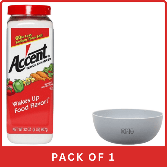 Ac'cent Flavor Seasoning Enhancer (32 oz)- With Olive White Bowl By OMA