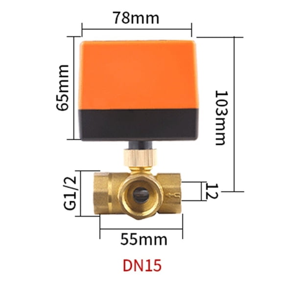 Ac220V Brass Electric Ball Valve Three Wire Two Control 3-Way Solenoid Valve