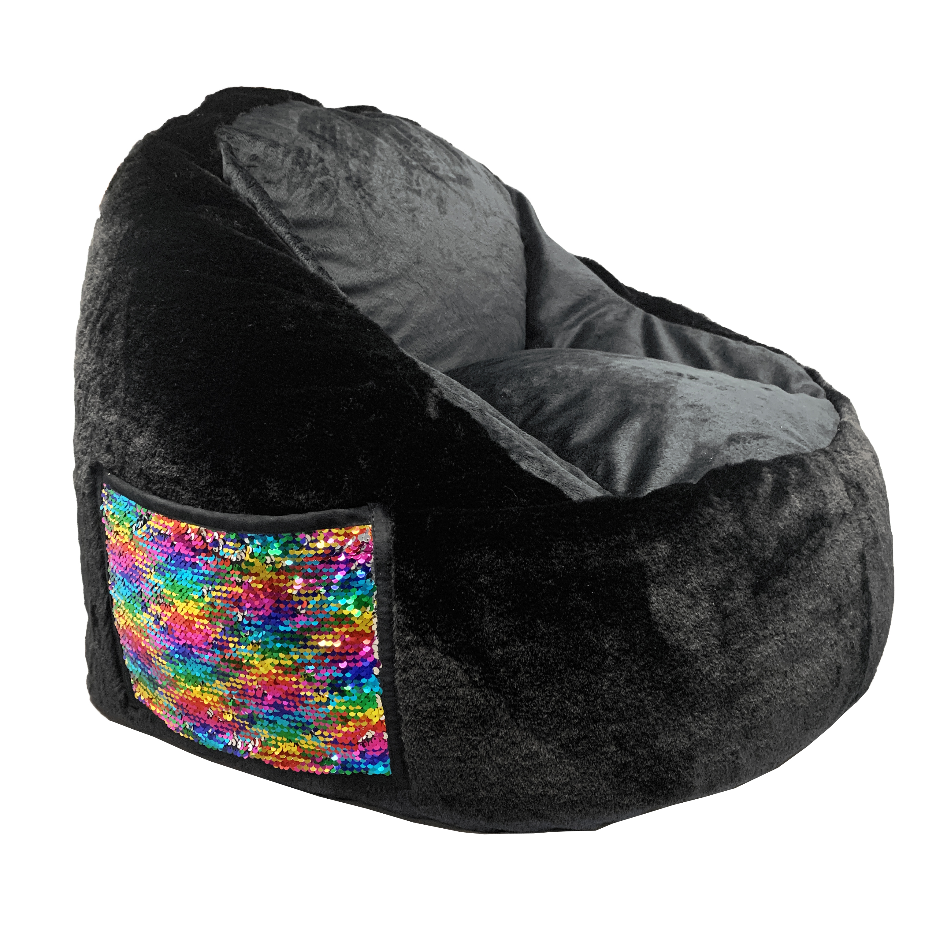 AcEssentials Structured Fur Tablet Chair, Multiple Colors, Black