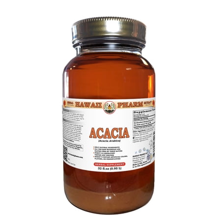 Acacia (Acacia Arabica) Dry Bark Liquid Extract Tincture. Expertly Extracted by Trusted HawaiiPharm Brand. Absolutely Natural. Proudly made in USA. Tincture 32 Fl.Oz