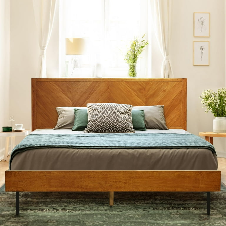 Acacia Alander Queen Bed Frame and Headboard Solid Wood Platform