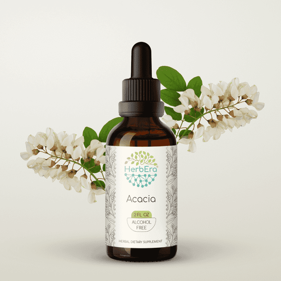HerbEra Acacia Tincture, Herbal Dietary Supplement for Digestive and Soothing Support, Acacia (Senegalia senegal) Dried Gum Extract, Natural, Alcohol Tincture, Drops 2 oz