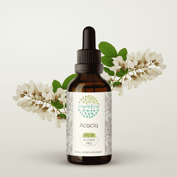 HerbEra Acacia Tincture, Herbal Dietary Supplement for Digestive and Soothing Support, Acacia (Senegalia senegal) Dried Gum Extract, Natural, Alcohol Tincture, Drops 2 oz