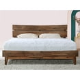 thumbnail image 1 of Acacia Aurora Bed Frame with Headboard Solid Wood Platform Bed, Queen Bed Frame, Scandinavian Signature Wood Bed Compatible with All Mattress Types, Non-Slip and Noise-Free, Walnut, 1 of 8