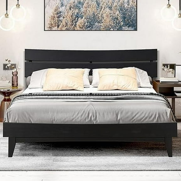 Acacia Aurora Solid Wood Bed Frame With headboard Queen Caramel