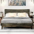 thumbnail image 1 of Acacia Aurora Solid Wood Bed Frame With headboard Queen Mocha, 1 of 4