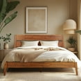 thumbnail image 1 of Acacia Callisto Solid Wood Bed Frame with Headboard, Signature Headboard Wood Bed, King - Walnut, 1 of 9