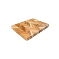 thumbnail image 1 of Acacia Herringbone Rectangular Cutting/Serve Board With Inset Handles, Large, 1 of 6