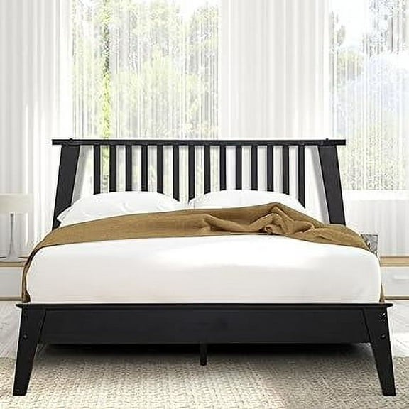 Acacia Kaylin Solid wood bed frame & Nightstand - Queen - Black Ristretto